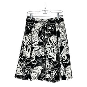 St John Sport Skirt Womens Size 6‎ Butterfly Print Pleated A Line Logo